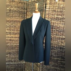 GARFIELD & MARKS BLACK WOMEN JACKET NO POCKETS WAIST BUTTON CLOSURE